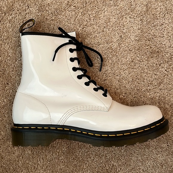Dr. Martens Shoes - Dr. Marten White Patent Leather Boots